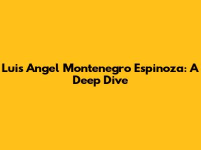 Luis Angel Montenegro Espinoza: A Deep Dive