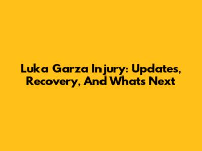 Luka Garza Injury: Updates, Recovery, And What's Next
