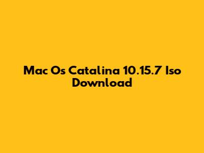Mac Os Catalina 10.15.7 Iso Download