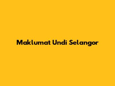 Maklumat Undi Selangor