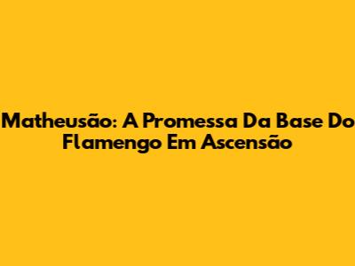 Matheusão: A Promessa Da Base Do Flamengo Em Ascensão