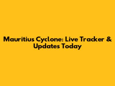 Mauritius Cyclone: Live Tracker & Updates Today