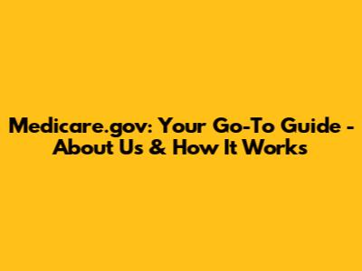 Medicare.gov: Your Go-To Guide - About Us & How It Works