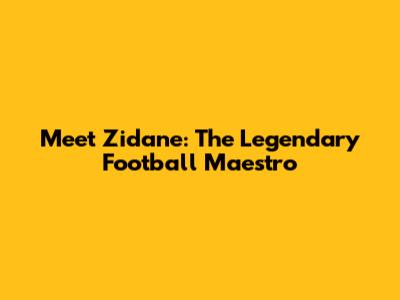 Meet Zidane: The Legendary Football Maestro