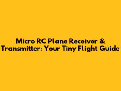 Micro RC Plane Receiver & Transmitter: Your Tiny Flight Guide