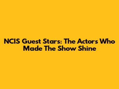 NCIS Guest Stars: The Actors Who Made The Show Shine