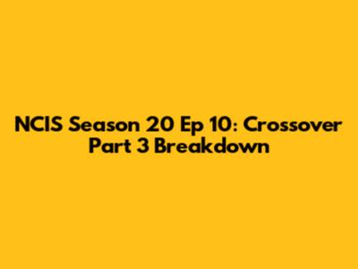 NCIS Season 20 Ep 10: Crossover Part 3 Breakdown