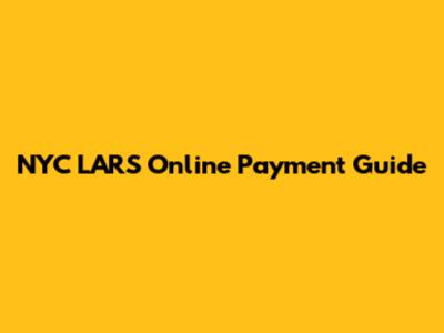 NYC LARS Online Payment Guide