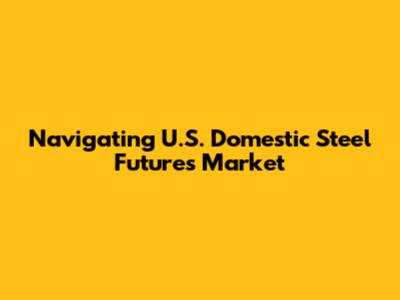 Navigating U.S. Domestic Steel Futures Market