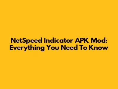 NetSpeed Indicator APK Mod: Everything You Need To Know