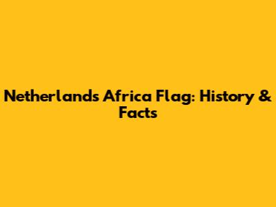 Netherlands Africa Flag: History & Facts