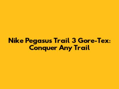 Nike Pegasus Trail 3 Gore-Tex: Conquer Any Trail