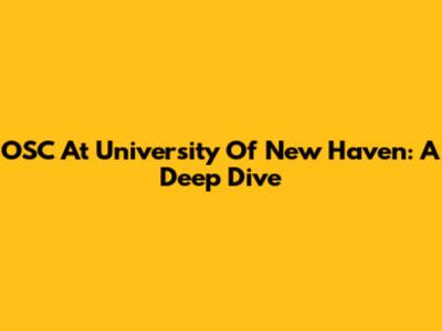 OSC At University Of New Haven: A Deep Dive