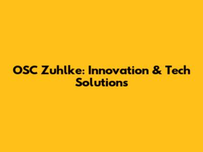 OSC Zuhlke: Innovation & Tech Solutions