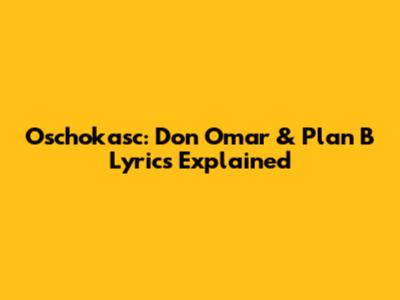 Oschokasc: Don Omar & Plan B Lyrics Explained