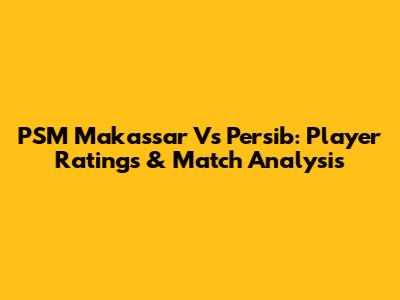 PSM Makassar Vs Persib: Player Ratings & Match Analysis