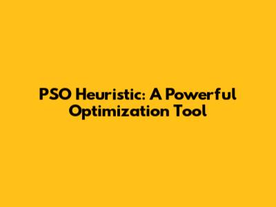 PSO Heuristic: A Powerful Optimization Tool