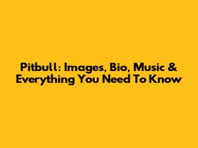 Pitbull: Images, Bio, Music & Everything You Need To Know