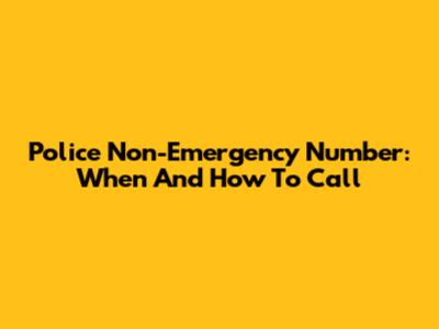 Police Non-Emergency Number: When And How To Call