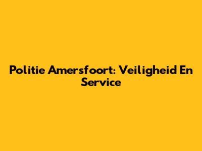 Politie Amersfoort: Veiligheid En Service