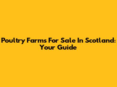 Poultry Farms For Sale In Scotland: Your Guide