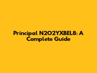 Principal N2O2YXBEL8: A Complete Guide