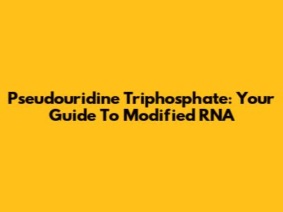 Pseudouridine Triphosphate: Your Guide To Modified RNA