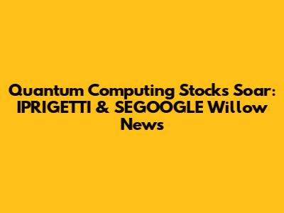 Quantum Computing Stocks Soar: IPRIGETTI & SEGOOGLE Willow News