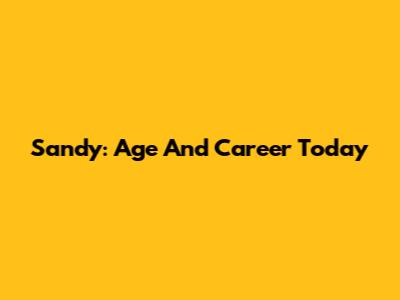 Sandy: Age And Career Today