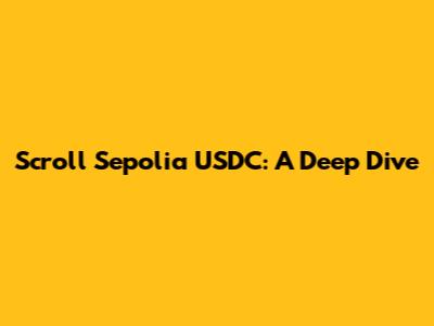 Scroll Sepolia USDC: A Deep Dive