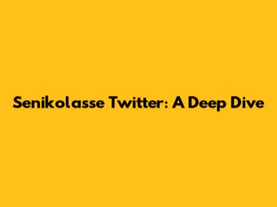 Senikolasse Twitter: A Deep Dive