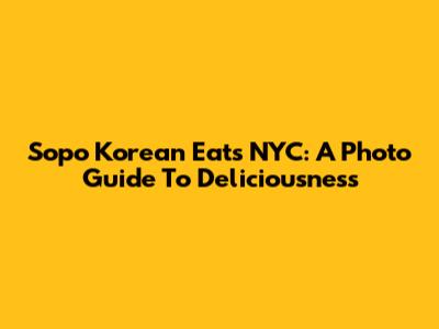 Sopo Korean Eats NYC: A Photo Guide To Deliciousness