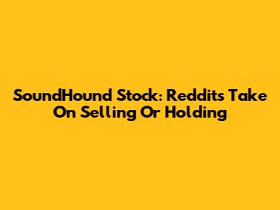 SoundHound Stock: Reddit's Take On Selling Or Holding