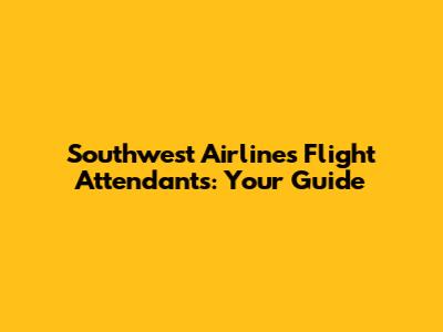 Southwest Airlines Flight Attendants: Your Guide
