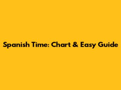 Spanish Time: Chart & Easy Guide