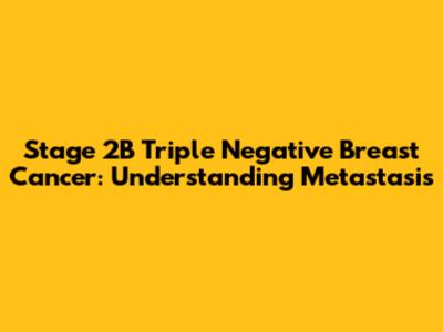 Stage 2B Triple Negative Breast Cancer: Understanding Metastasis