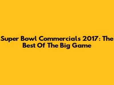 Super Bowl Commercials 2017: The Best Of The Big Game