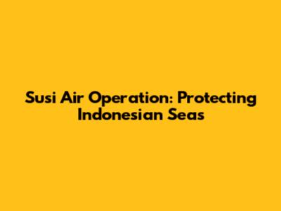 Susi Air Operation: Protecting Indonesian Seas