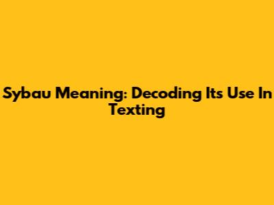 Sybau Meaning: Decoding Its Use In Texting