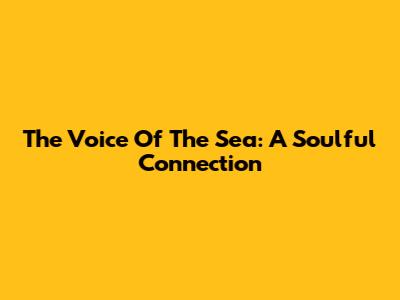 The Voice Of The Sea: A Soulful Connection