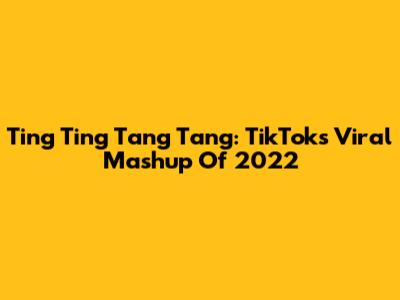 Ting Ting Tang Tang: TikTok's Viral Mashup Of 2022