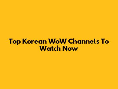 Top Korean WoW Channels To Watch Now