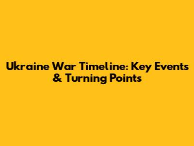 Ukraine War Timeline: Key Events & Turning Points