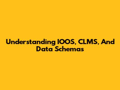 Understanding IOOS, CLMS, And Data Schemas