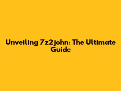 Unveiling 7z2john: The Ultimate Guide