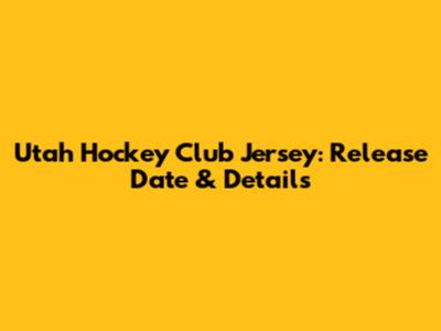 Utah Hockey Club Jersey: Release Date & Details