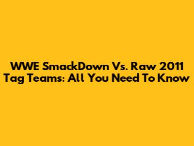 WWE SmackDown Vs. Raw 2011 Tag Teams: All You Need To Know