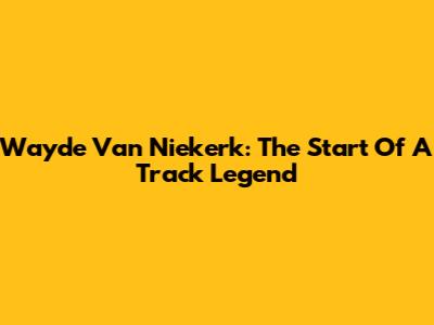 Wayde Van Niekerk: The Start Of A Track Legend