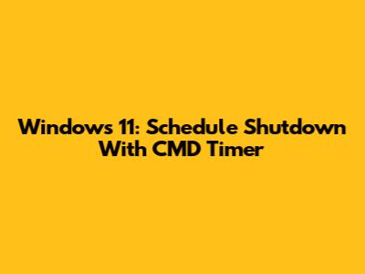 Windows 11: Schedule Shutdown With CMD Timer