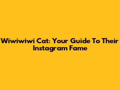 Wiwiwiwi Cat: Your Guide To Their Instagram Fame